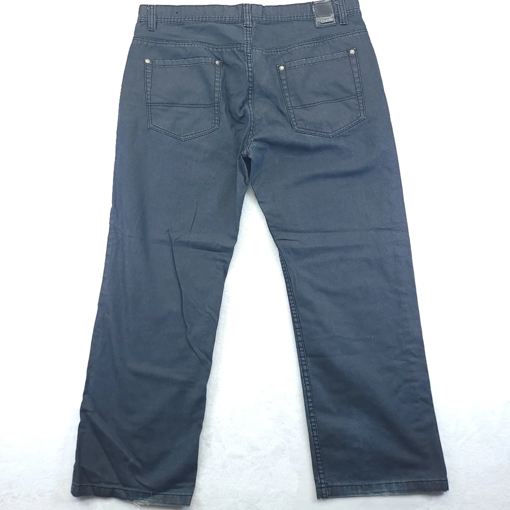 Southpole Jeans Dark Wash Black Denim Loose Baggy Size 42x32 (38x29.5) VTG